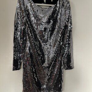 Sequined Open-Back Party Dress